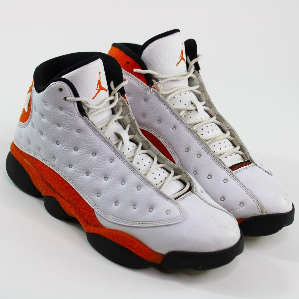 Nike Air Jordan 13 Retro Starfish Men's Size 10 White Orange 414571-108 Sneakers